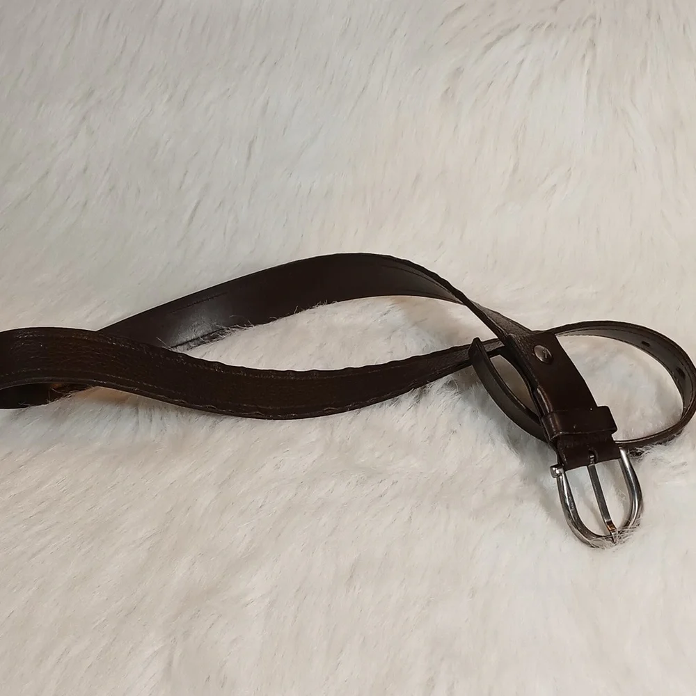 Salvatore Ferragamo Men's Brown Single Leather Belt CM(95) - Picture 3 of 9